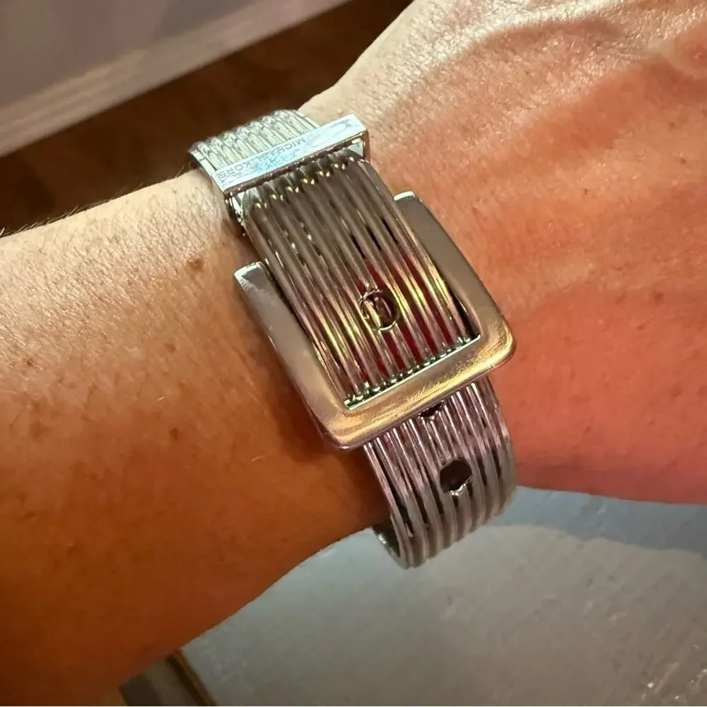 Michael Kors Silver Tone Buckle Bangle  Bracelet